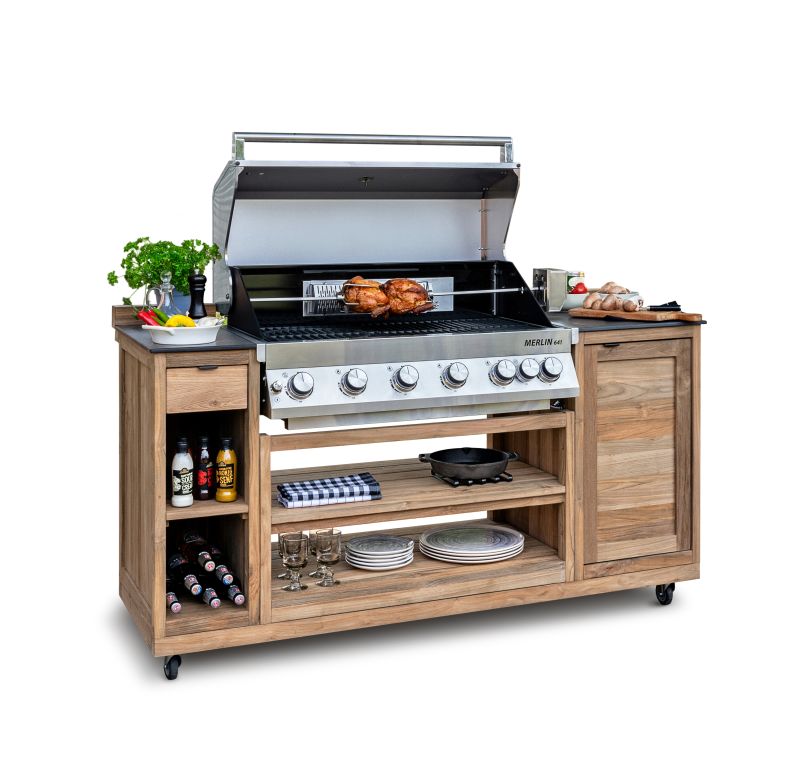 Mobile Outdoor Grillküche inkl. Built-In Merlin 641